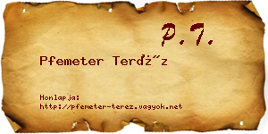 Pfemeter Teréz névjegykártya